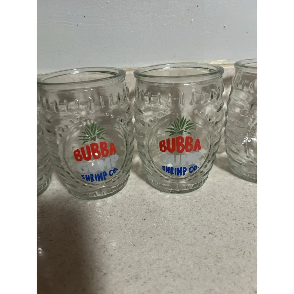 Bubba Gump‎ Shrimp Co Hawaiian Luau Tiki Drinking Glass 16oz Souvenir Cup Lot 4